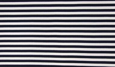 French Terry stoffen - Tricot stof - French Terry gestreept - donkerblauw - 1089-008