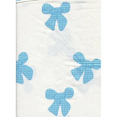 Uitverkoop - Katoen stof - strik groot - turquoise - 940050-85