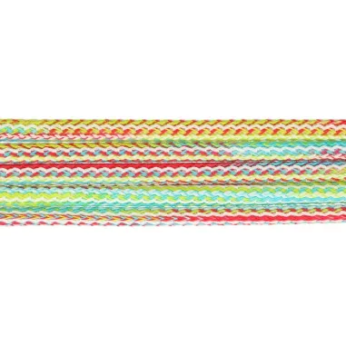 Band - Vierkant koord gemeleerd rood/groen/blauw 40mm (95686)