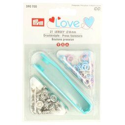 Drukknopen* - Prym Love jersey drukknopen 8 mm - roze blauw parel (390.700)