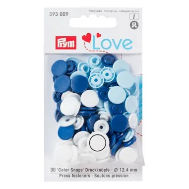 Knöpfe - Prym Love drukknopen blauw/wit (393.009)