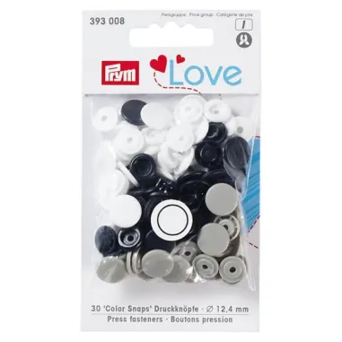 Knopen - Prym-I Love drukknopen 12,4 mm - donkerblauw grijs wit (393.008)