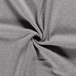 55% katoen, 45% polyester stoffen - Joggingstof - grijs - gemeleerd - 14452-063