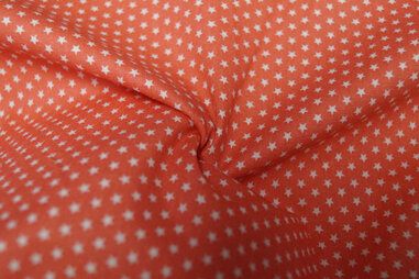 katoenen stoffen met ster - VH20 4962 Cotton mini stars koraal