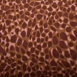 Uitverkoop - Polyester stof - Travel scatchy dots - terra - 16500-445