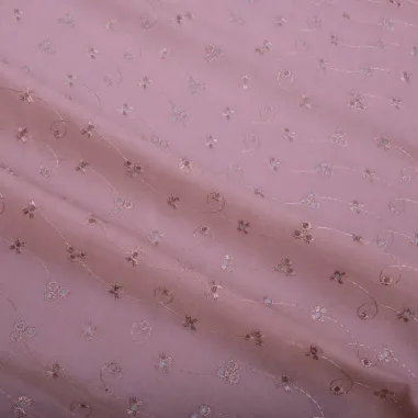 Broderie en Embroidery stoffen - Broderie stof - oudroze - 0157-820