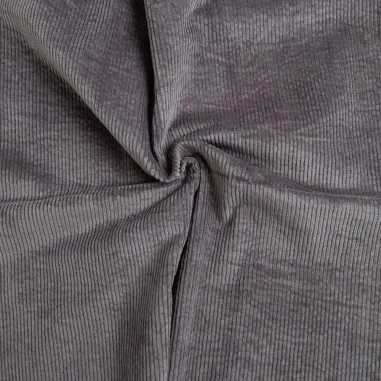Katoen met elastan stoffen - Ribcord stof - stretch - muisgrijs - 0779-975 op=op