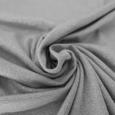 59% Viskose, 38% Metallfaden, 3% Elastan - KN20/21 7712-950 Jersey lurex melange silber