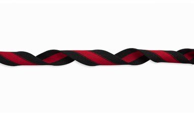 Sierband* - Galonband streep zwart/rood 30mm (XSS11-015)