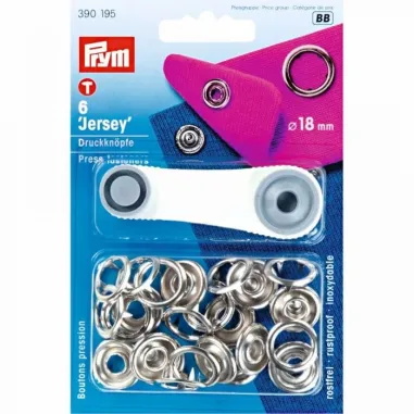Diversen Prym - Prym-BB Naaivrijdrukknoop jersey tandring 18 mm - zilver (390.195)