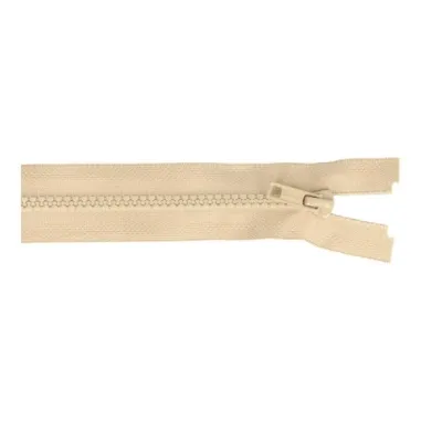 Ritsen - Deelbare kunststof rits beige met bloktand 60 cm (573)