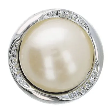 Knopen - Knoop parel in metaal bewerkt zilver (5702-28)