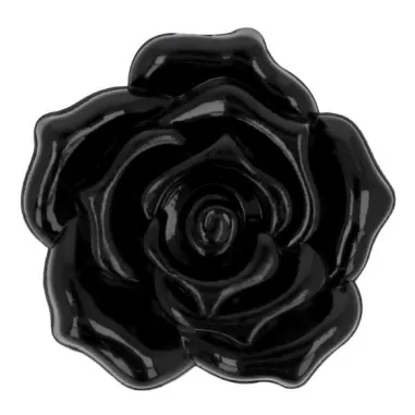 Runde Knöpfe - Knopf Rose schwarz 3 cm (5660/48)
