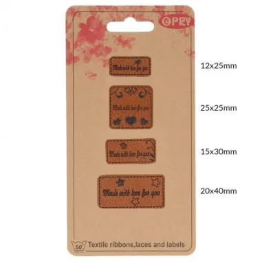 Verschiedenes - Opry skai-leren labels made with love for you (35521)