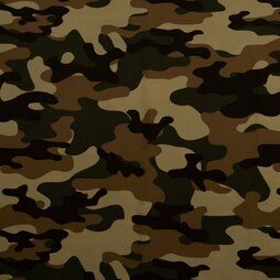 Camouflage stoffen - Polyester stof - Travel camouflage - bruin - 17506-213