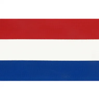 Bedrukt band - Vlaggenband rood/wit/blauw 100mm 6511-100
