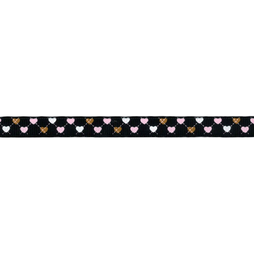 9 mm Band - Ripsband Herz 9 mm schwarz (22384)