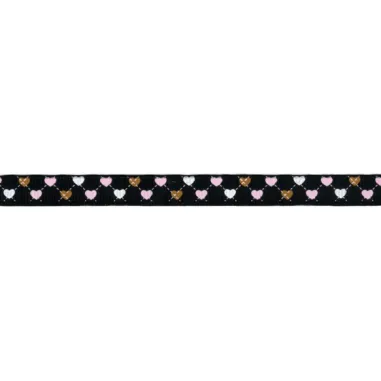 Geweven band - Ripslint hartje zwart 9mm 22384-000