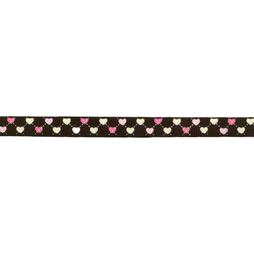 9 mm Band - Ripsband Herz 9 mm braun (22384)