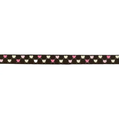 Polyester band - Ripslint hartje donkerbruin 9mm 22384-881