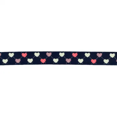 16 mm band - Ripslint hartje zwart 16mm 22384-16-000