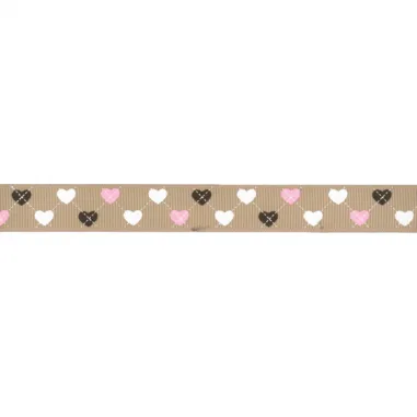 16 mm band - Ripslint hartje 16 mm beige 22384-16