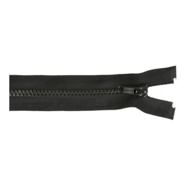 45 cm ritsen - Deelbare kunststof rits zwart met bloktanding 45 cm (460)*