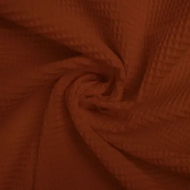 Interieur en decoratiestof - brique - 1500-056 - Wafelkatoen stof - Wafeldoek - terra - 0267-456