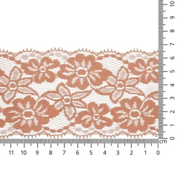 Band mit Blume - Dehnbare Spitze 6.5 cm lachs (2149-704)