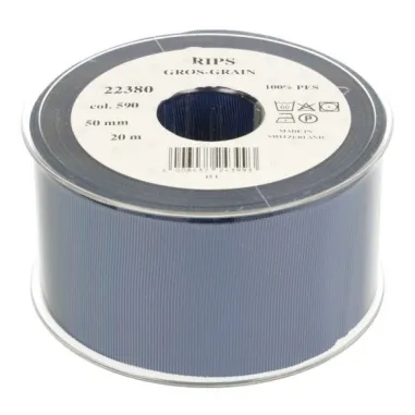 Ripsband - Ripslint Donkerblauw 50mm 590