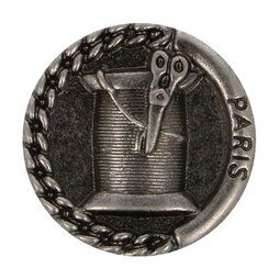 Standaard knopen - Knoop metaal klosje/schaar donker nickel (5658/24)*