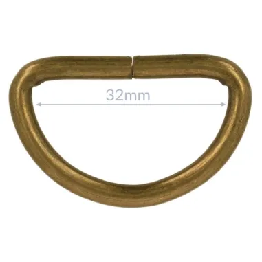 Verschlüsse/Schnallen - D-ring brons 32mm (6785-32)