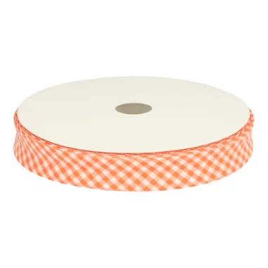 Kariertes Band - Schrägband Karo orange 7440/693
