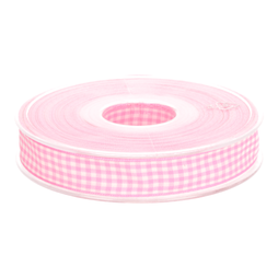 Lichtroze - Sierband geruit (10 mm) lichtroze/wit 1843-749