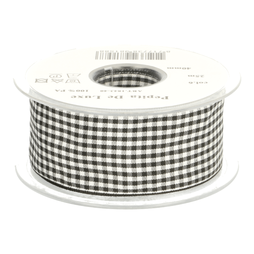 Sierband* - Sierband geruit (38 mm) zwart/wit*