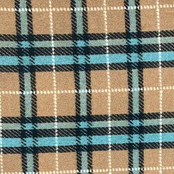 Polyester, polyacryl, wol stoffen - Polyester stof - Gekookte wol Valentina - beige/blauw - 18468-320