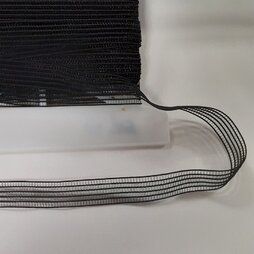 Schrägband - Smock Elastiek 15 mm Zwart F126-01