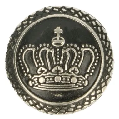 Knöpfe - Knopf Metal Krone dunkelsilber 5685-32-1