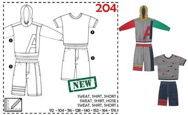 Abacadabra - Abacadabra patroon 204: sweat, shirt, short