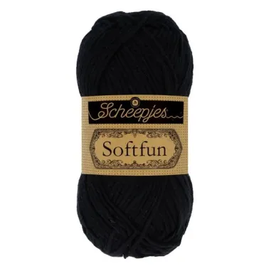 Brei- en haakgarens SOFTFUN 60% katoen / 40% Acryl - Softfun 2408 Black