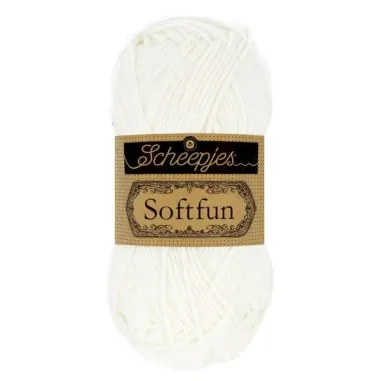 Brei- en haakgarens SOFTFUN 60% katoen / 40% Acryl - Softfun 2412 Snow