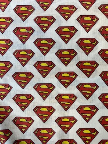 katoenen stoffen met print - Katoen stof - DC logo - superman - 5717-601