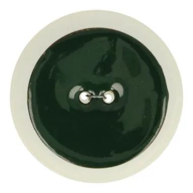 Runde Knöpfe - Emaillierter Kokosknopf dunkelgrün 5599-54 (461)