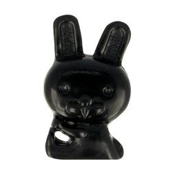 Kindermotiv - Kinderknopf Kaninchen schwarz (5603-13)