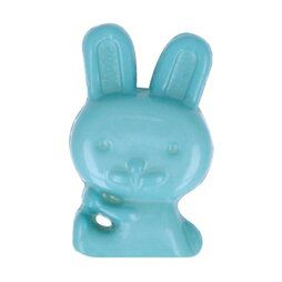 Kindermotiv - Kinderknopf Kaninchen aqua (5603-13)