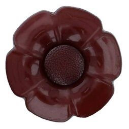 Bordeauxrood - Bloemetjesknoop - 25mm - Verwisselbaar Hart - Bordeaux - 5602-40-763