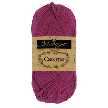 Brei- en haakgaren Scheepjes CATONA 100% KATOEN - Catona 128 Tyrian Purple 50GR