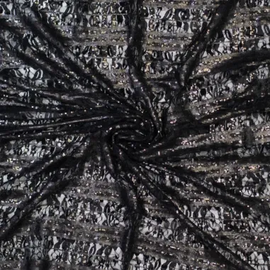 Fantasie - Ptx 21/22 465000-20 Jersey Pailletten/Spitze schwarz/weiß