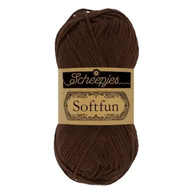 Brei- en haakgarens SOFTFUN 60% katoen / 40% Acryl - Softfun 2623 Chocolate