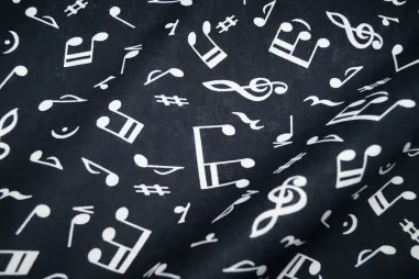 Fantasie - JO 6679-02 Baumwolle Noten schwarz/weiß